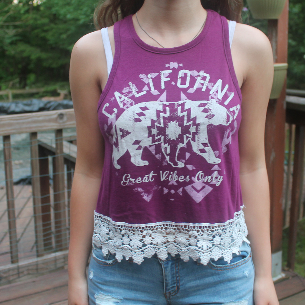 Lace-Edged Tank Top